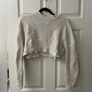 Knitted long sleeve crop top